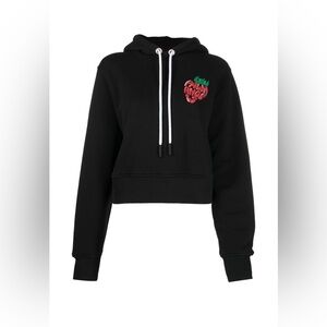 Palm Angels Logo Print Cropped Hoodie